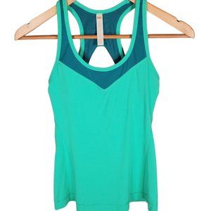 Lucy Tank Top Green Running Gym Workout Athletic Athleisure Racerback XS
